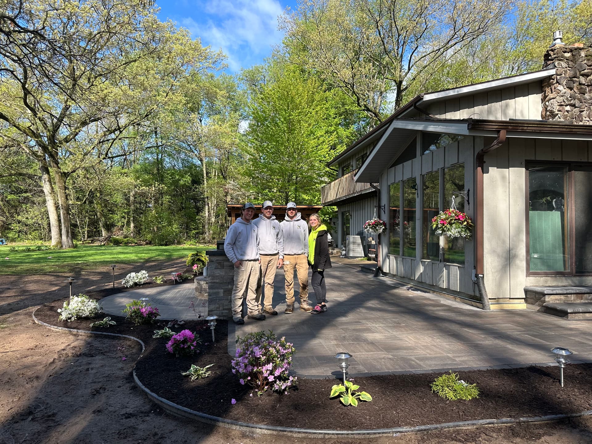 Gallery photos for Paver Patio with Fire Pit, Lighting, and Full Landscape Install: Image #3